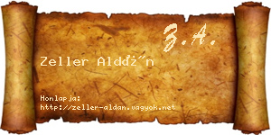 Zeller Aldán névjegykártya